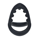 Soft Bead Grip Silicone Cock and Ball Ring - Black