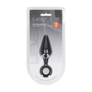 Silicone Anal Plug with Loop - M - Black