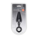 Silicone Anal Plug with Loop - L - Black