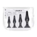 Slim Silicone Anal Plug Set of 4 - S/M/L/XL - Black