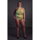 Body with Grecian Neckline - Plus Size - Neon Green