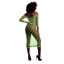 Long Sleeve Crop Top and Long Skirt - One Size - Neon Green