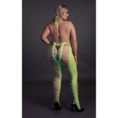 Bodystocking with Halterneck - Plus Size - Neon Green