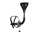 Open Mouth Gag Head Harness with Funnel - Black