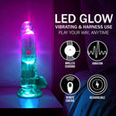 LED Vibrating Straight Cock with Balls - 6 / 15 cm - Transparent