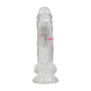 LED Vibrating Straight Cock with Balls - 7 / 18 cm - Transparent