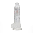 LED Vibrating Straight Cock with Balls - 8 / 20 cm - Transparent