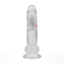LED Vibrating Straight Cock with Balls - 8 / 20 cm - Transparent