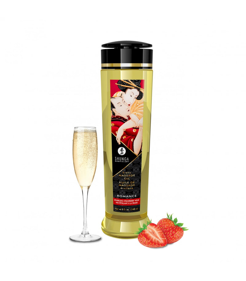 ROMANCE MASSAGE OIL STRAWBERRIES CHAMPAGNE 240 ML