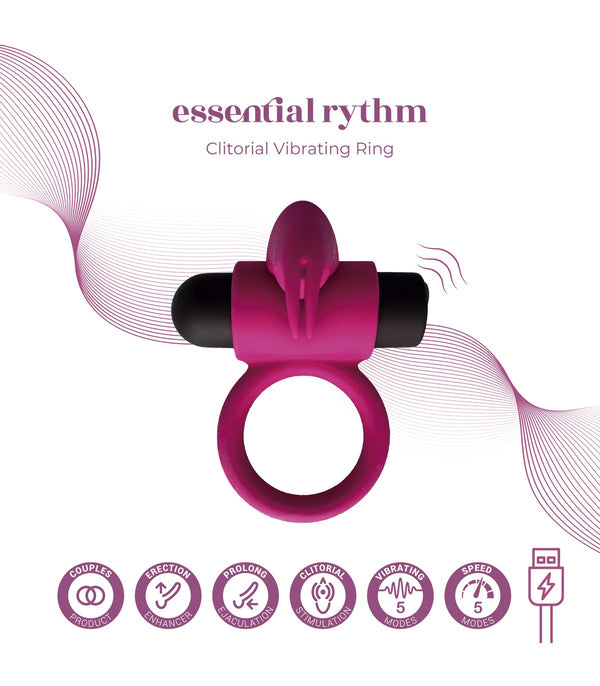 E9 PINK RECHARGEABLE VIBRATING RING