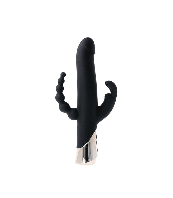 HARLEQUIN RECHARGEABLE RABBIT VIBRATOR WITH GYRATING DILDO SHAPE