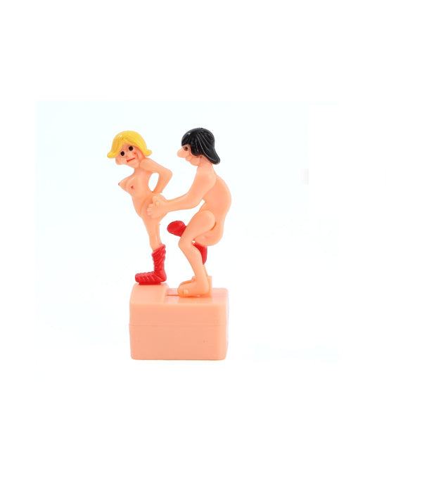 Joke doll with rope from behind, man-woman