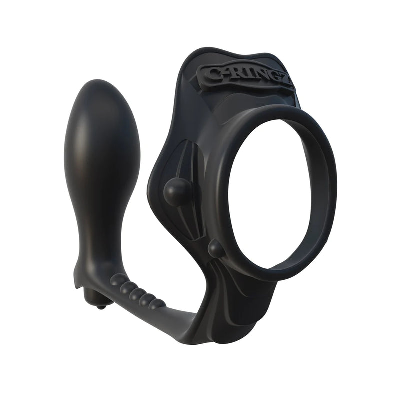 Fantasy C Ringz Rock Hard Ass Gasm Cock Ring with Anal Plug Black