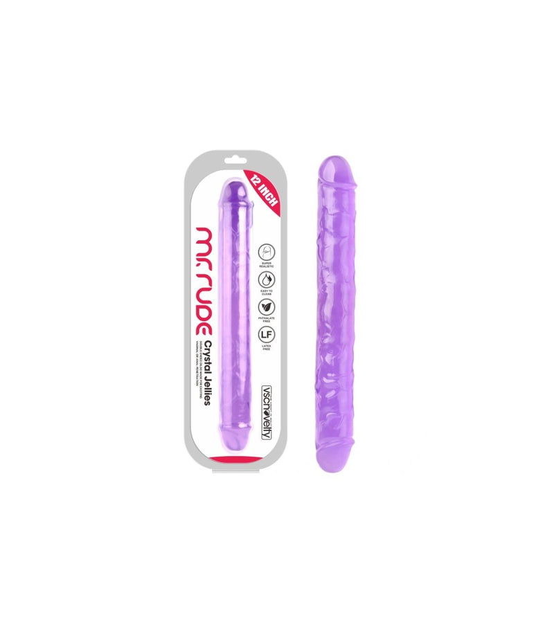 REALISTIC PENIS CRYSTAL JELLIES PURPLE 30.5 CM