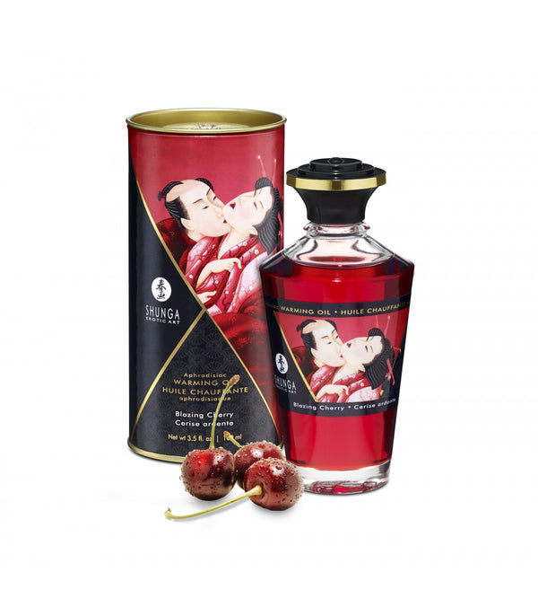 Shunga Intimate Kisses Warming Oil Blazing Cherry 100ml