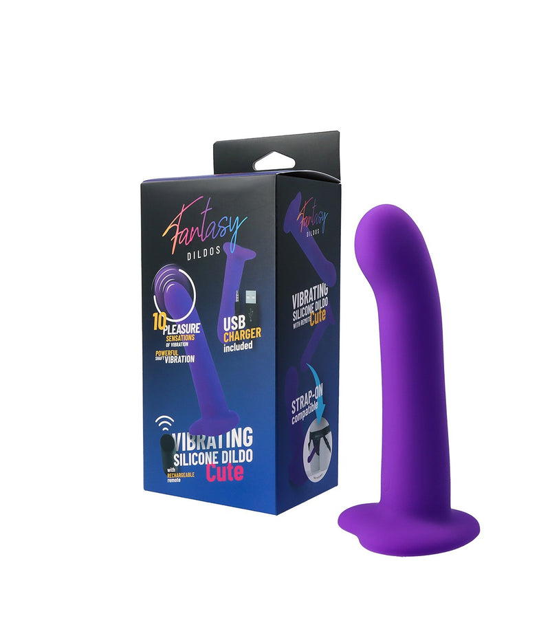VIBRATING SILICONE DILDO "CUTE" W/ REMOTE CONTROL
