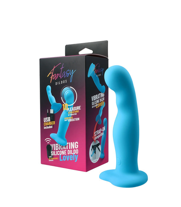 VIBRATING SILICONE DILDO "LOVELY" W/ REMOTE CONTROL