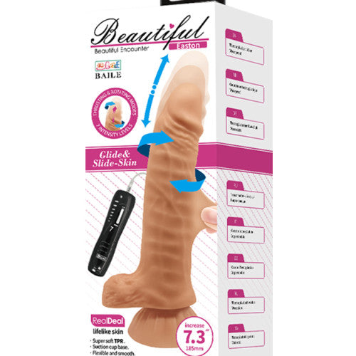 Beautiful Easton Remote Controlled Rotating and Thrusting Dildo 18cm