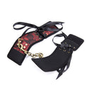 Black Red Floral Wrist Cuffs