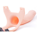 Silicone Hollow Unisex Strap-On Dildo Flesh 19cm