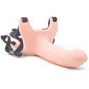 Silicone Hollow Unisex Strap-On Dildo Flesh 19cm