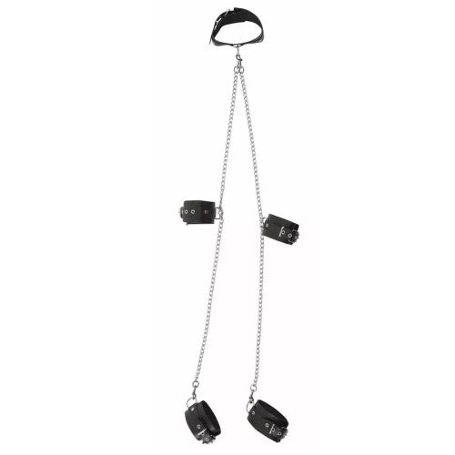 Zado Leather and Metal Leather Fetish Adjustable Restraints Set