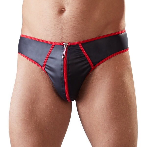 Black Brief with Red Hem
