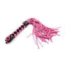 Bondage Spanking Nubuck Leather Flogger Pink Black 38 CM