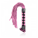 Bondage Spanking Nubuck Leather Flogger Pink Black 38 CM