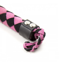 Bondage Spanking Nubuck Leather Flogger Pink Black 38 CM