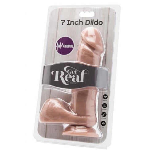 Vibrating Cock with Balls and Suction Cup 18cm