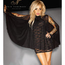 Noir Lace Dress with Tulle Cloak