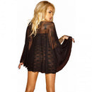 Noir Lace Dress with Tulle Cloak