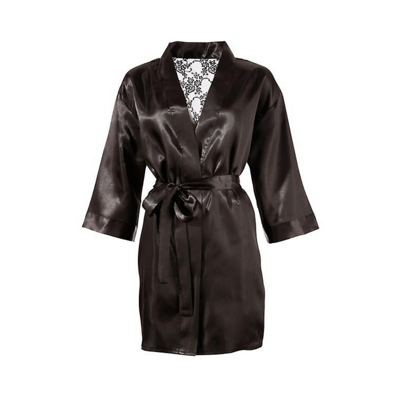 Black Kimono with Lace Back