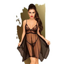 Naughty Doll Translucent Babydoll with String Black