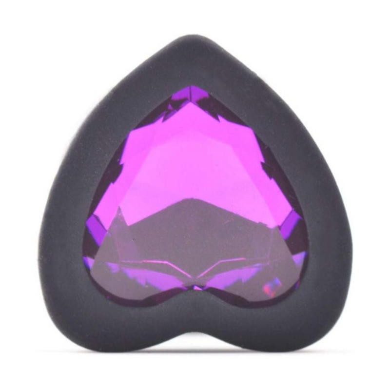 Small Silicone Anal Plug with Heart Shape Diamond