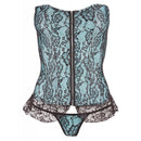 Green Satin-Lace Corsage Top with String